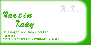 martin kapy business card